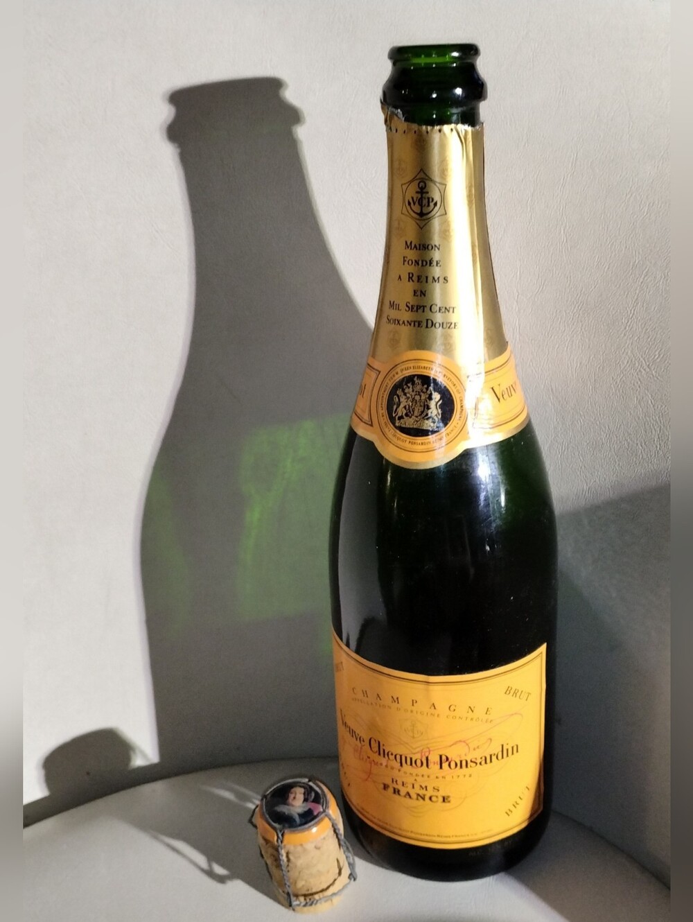 Veuve Clicquot Ponsardin Brut Champagne Empty Bottle Cork & Cage